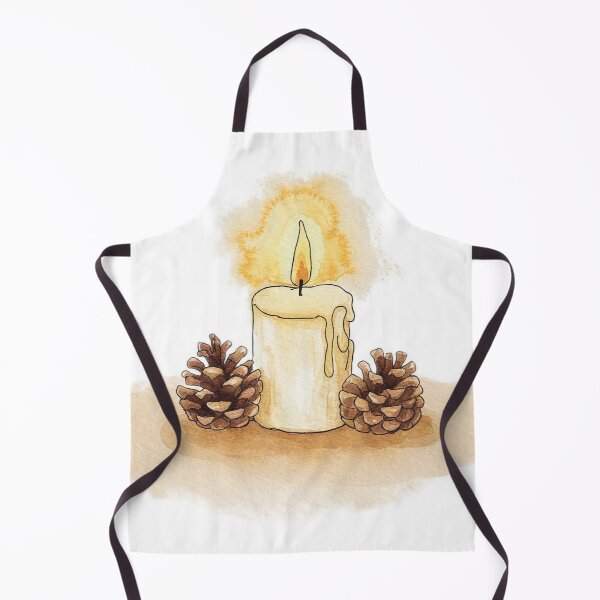 Item preview, Rustic Candle and Pinecones Watercolor Art designed and sold by ZetaDream.