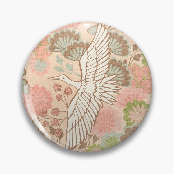 Item preview, Cranes and Chrysanthemums {Spring Pinks}  designed and sold by Cecilia Mok.