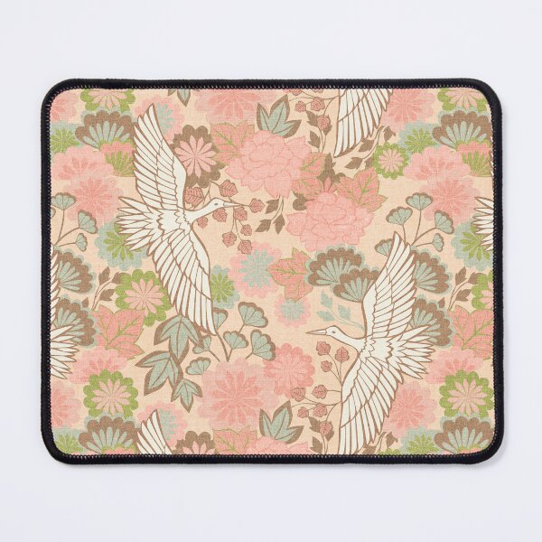 Item preview, Cranes and Chrysanthemums {Spring Pinks}  designed and sold by Cecilia Mok.