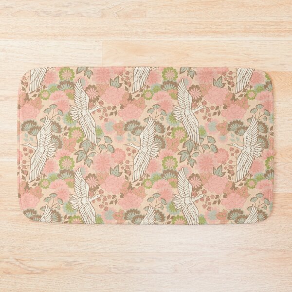 Item preview, Cranes and Chrysanthemums {Spring Pinks}  designed and sold by Cecilia Mok.