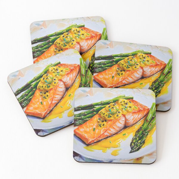 Item preview, Savory Elegance - Juicy Salmon with Creamy Sauce and Tender Asparagus Culinary AI Digital Art designed and sold by OlfactoART Studio.