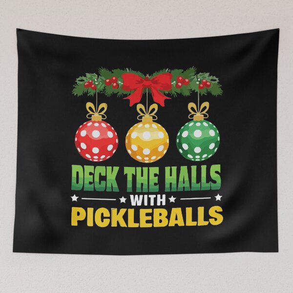 Item preview, Deck the Halls with Pickleballs Christmas Funny Holiday designed and sold by mostoredesigns.