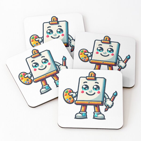 Item preview, Cute Paint Easel Character with Palette and Brush designed and sold by Berkako.