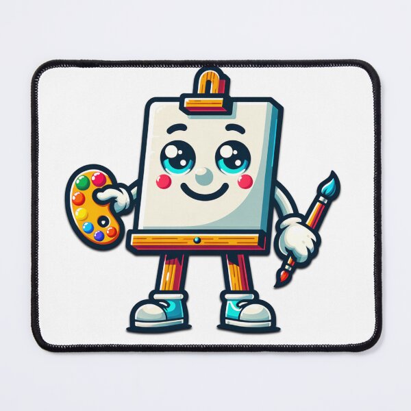 Item preview, Cute Paint Easel Character with Palette and Brush designed and sold by Berkako.