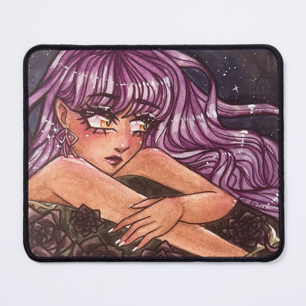 Item preview, black roses under the stars portrait designed and sold by KatDarling.