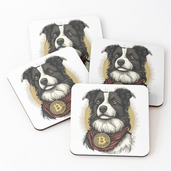 Item preview, Border Collie and Bitcoin designed and sold by NicolasGlowArt.