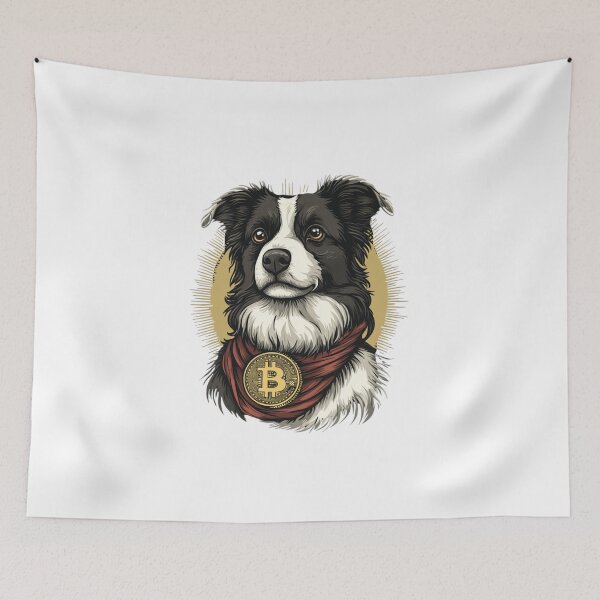 Item preview, Border Collie and Bitcoin designed and sold by NicolasGlowArt.