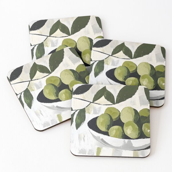 Item preview, Abstract Olive Elegance - Green Olives in a Rustic Bowl with Artistic Brushstrokes Digital AI Generated Art designed and sold by OlfactoART Studio.