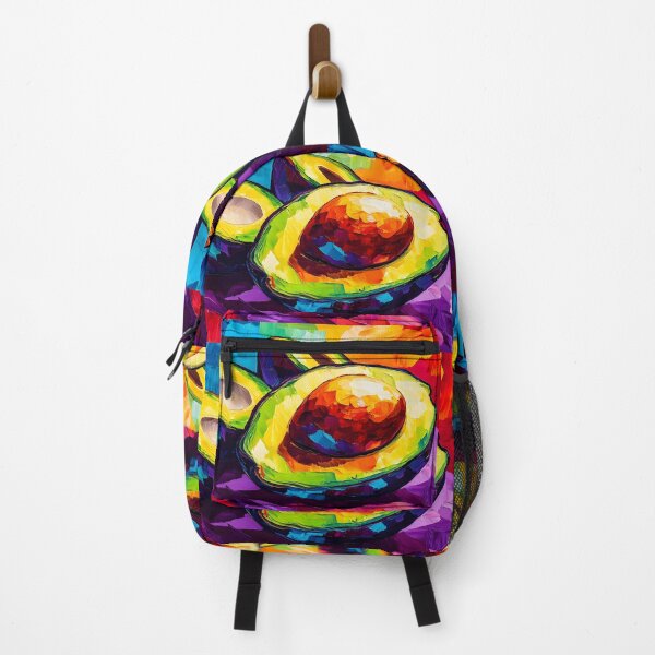 Item preview, Avocado Vibrance - Bold Halves of Avocado Against a Swirling, Colorful Backdrop Digital AI Generated Abstract Art designed and sold by OlfactoART Studio.
