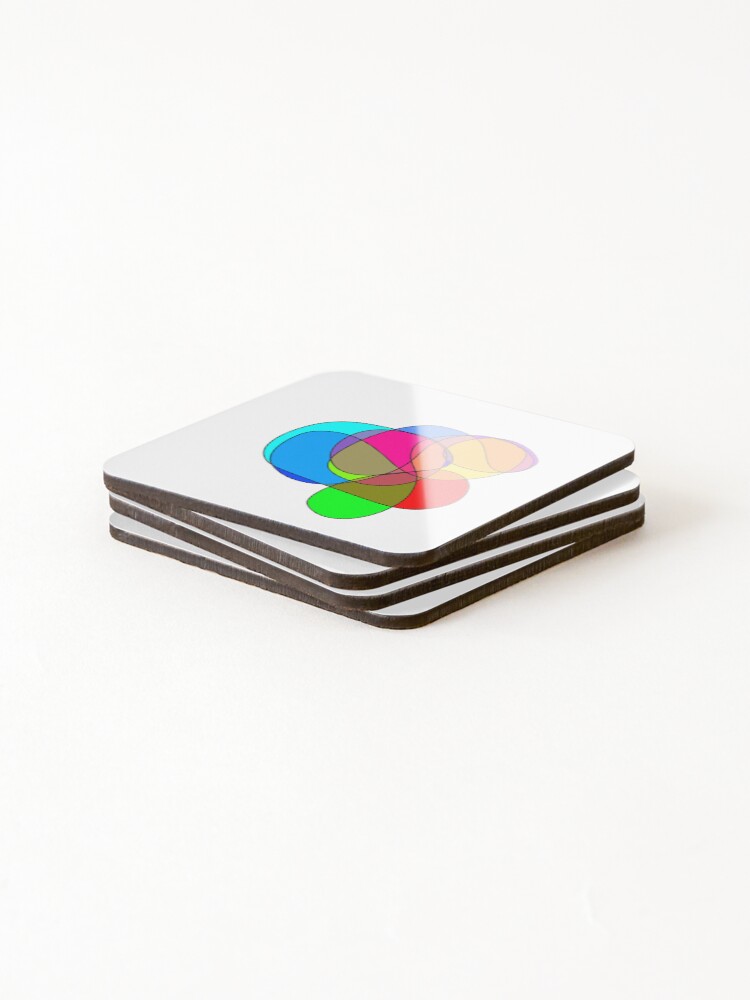Thumbnail 4 of 5, Coasters (Set of 4), Multicolor Abstract Shape designed and sold by KYAFTech.