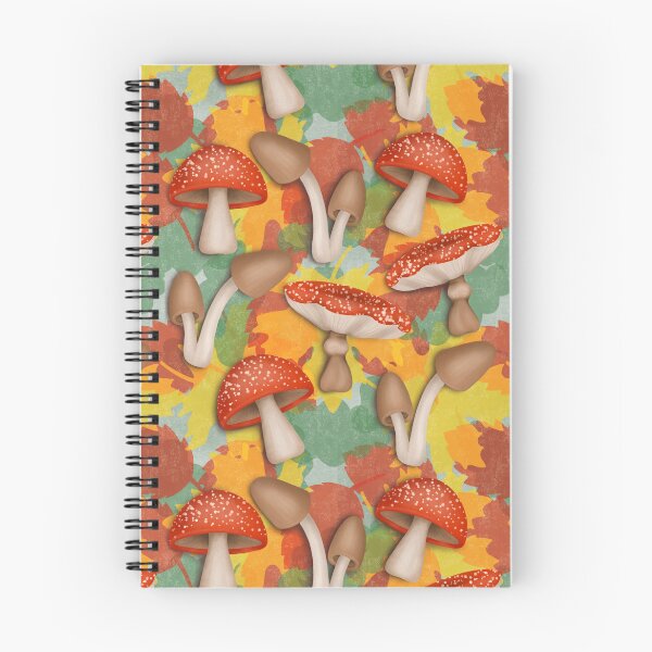 Item preview, Mushrooms on a bed of fall leaves designed and sold by AnnikaisDrawing.