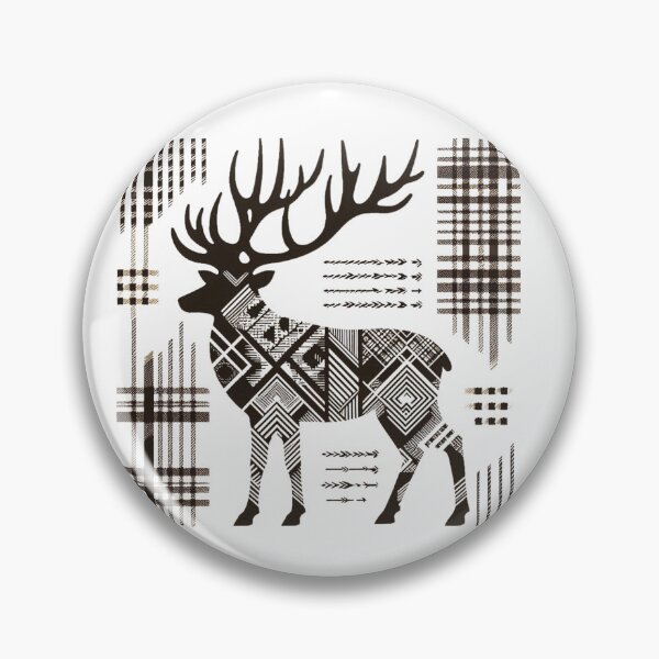 Item preview, Geometric Elegance: Plaid-Inspired Reindeer Design designed and sold by TeetasticBtque.