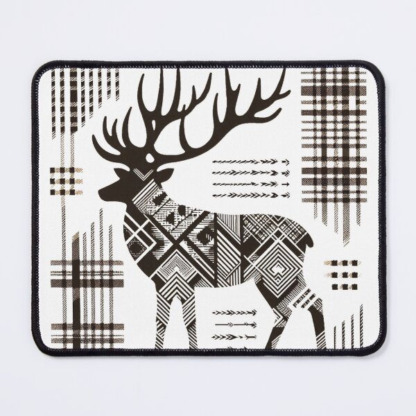 Item preview, Geometric Elegance: Plaid-Inspired Reindeer Design designed and sold by TeetasticBtque.