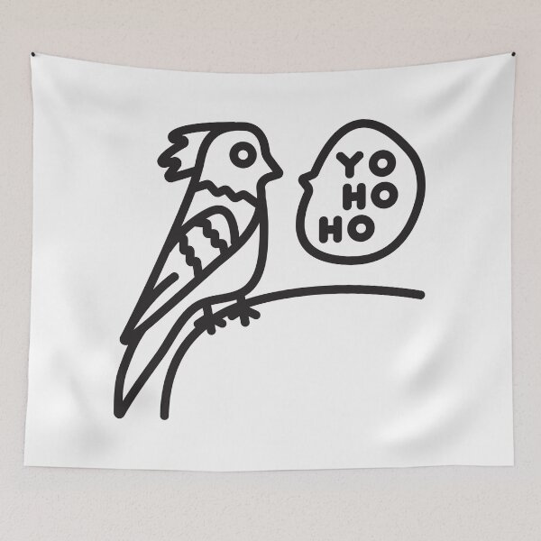 Item preview, Talking parrot single line illustration designed and sold by OM-lova.