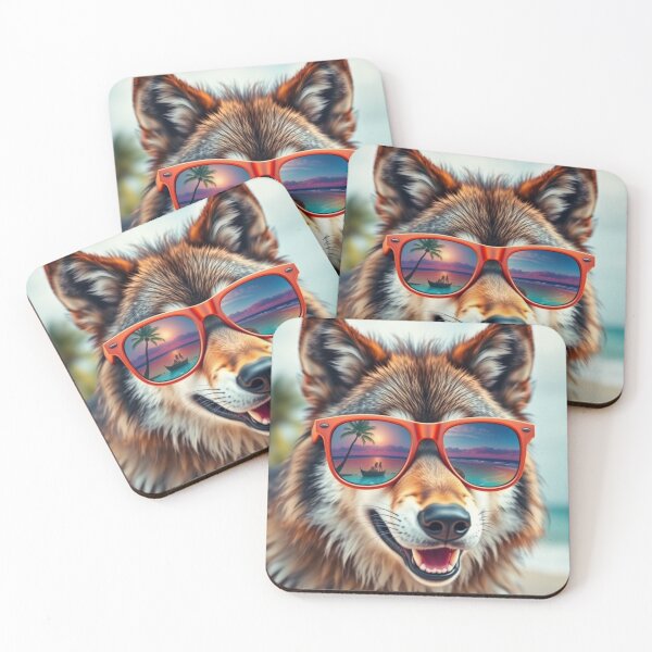 Item preview, Tropical Beach Wolf designed and sold by RebelPaintBrush.
