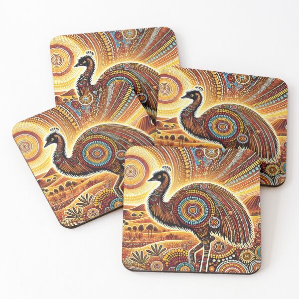 Item preview, Emu  dot patterns landscape design designed and sold by Random Designs.