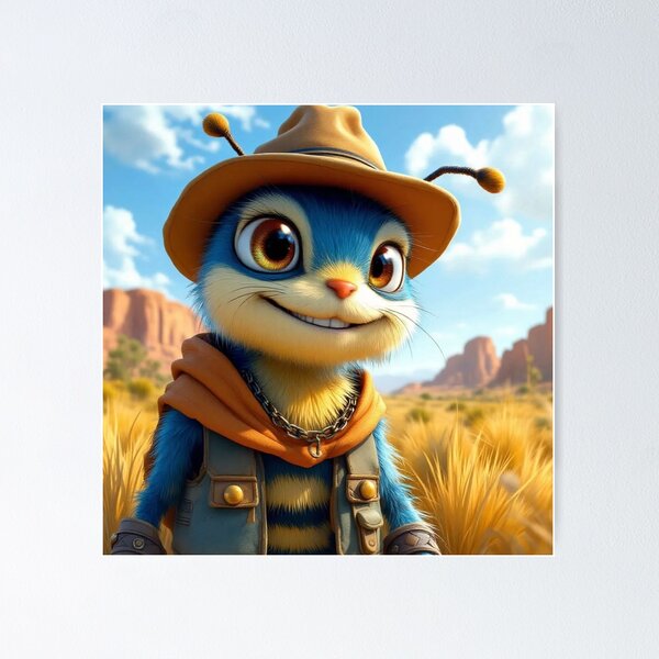 Item preview, Buzza the Blue Aussie Bee ©2024 designed and sold by SublimeStuffArt.