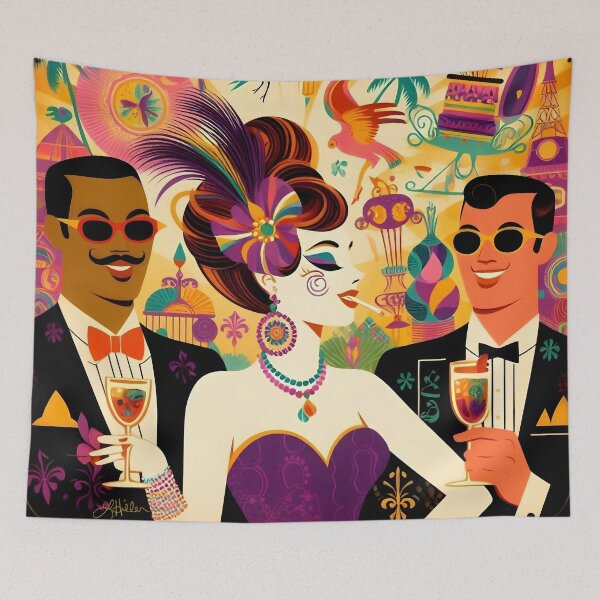 Item preview, Mid Century Its Time To Mardi Gras Cocktail Party  designed and sold by Lee Hiller Designs.