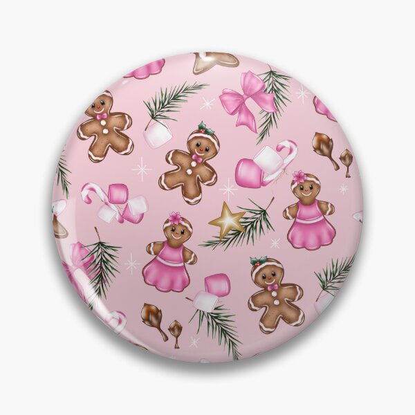 Item preview, Cute Pink gingerbread, sweet Christmas cookies pattern designed and sold by milyblooms.