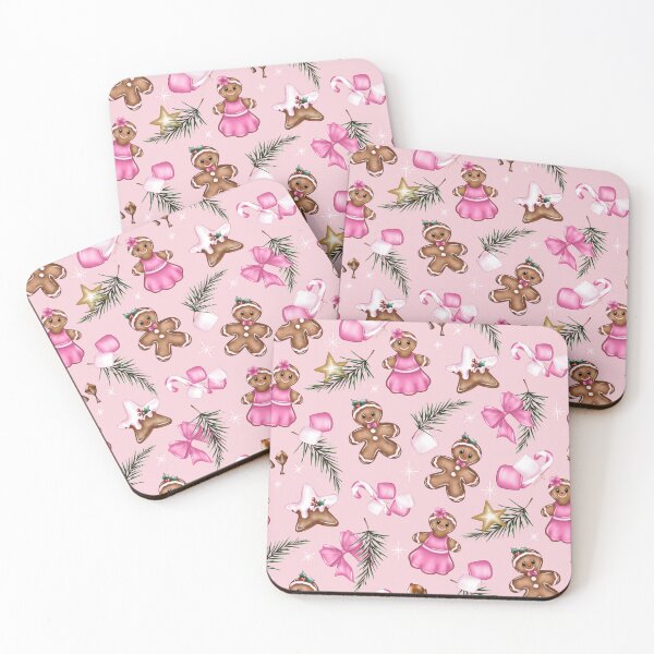 Item preview, Cute Pink gingerbread, sweet Christmas cookies pattern designed and sold by milyblooms.