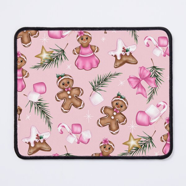 Item preview, Cute Pink gingerbread, sweet Christmas cookies pattern designed and sold by milyblooms.