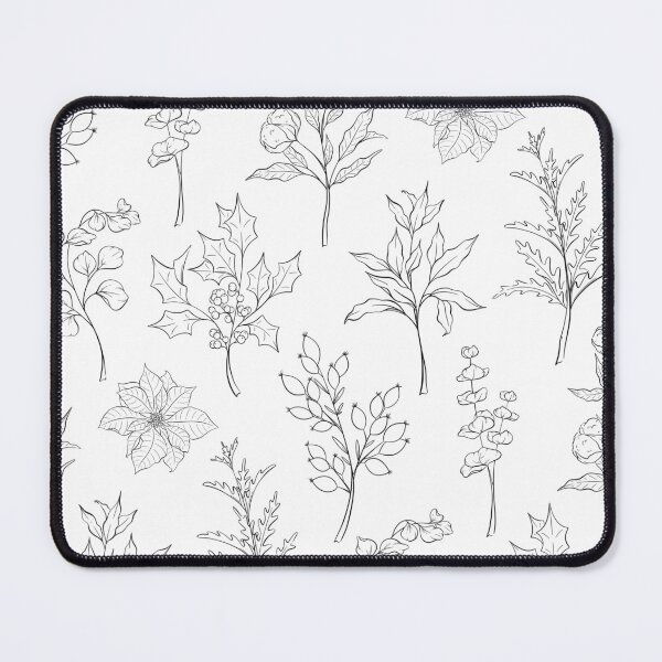 Item preview, Black and white Vintage Boho Christmas Eucalyptus botanical pattern designed and sold by milyblooms.