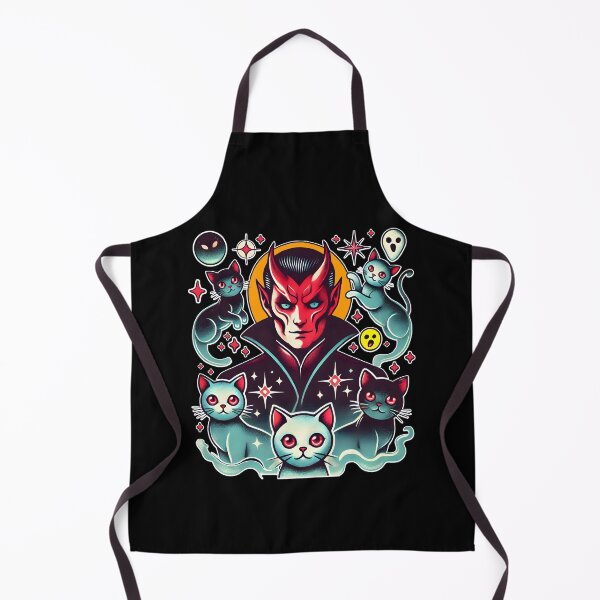 Item preview, Retro Devil with Cats Halloween Design designed and sold by DrawHandArt.