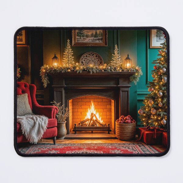 Item preview, Traditional Christmas Winter Fireplace designed and sold by DreamlifeBackgrounds.
