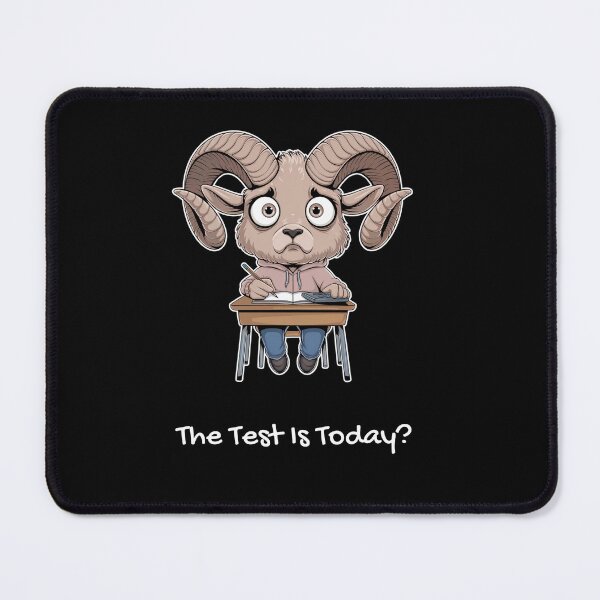 Item preview, Test Day Panic: Anxious Ram at the Desk designed and sold by HexaDaisy.