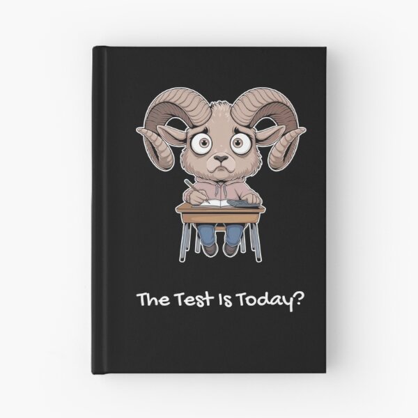Item preview, Test Day Panic: Anxious Ram at the Desk designed and sold by HexaDaisy.