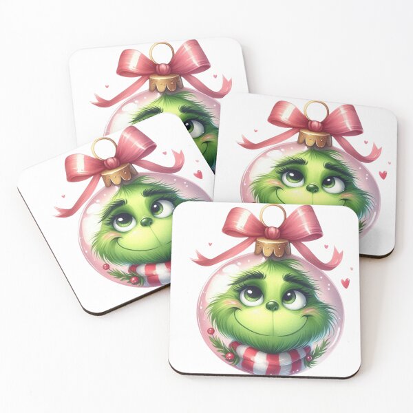Item preview, Grinchy Cheer: Festive Ornament with a Pink Bow designed and sold by TeetasticBtque.