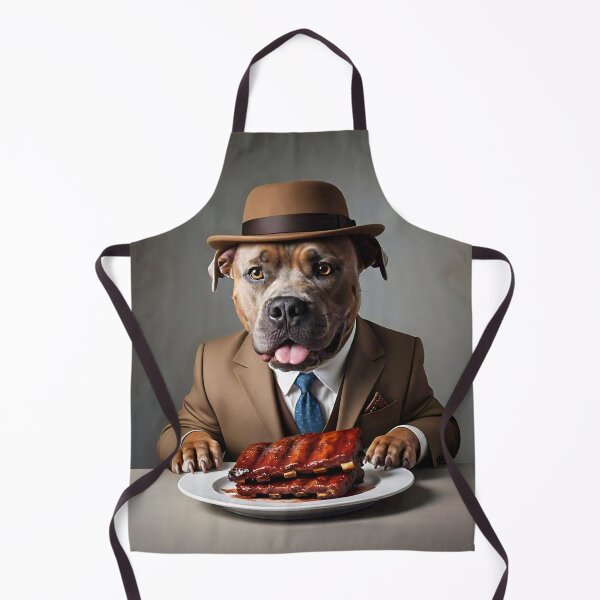 Item preview, Business Lunch Pit Bull in a Brown Suit and Hat designed and sold by vwcallais.