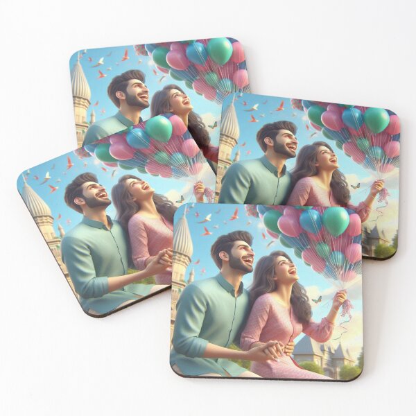 Item preview, Joyful Couple Releasing Balloons into the Sky designed and sold by choder61.