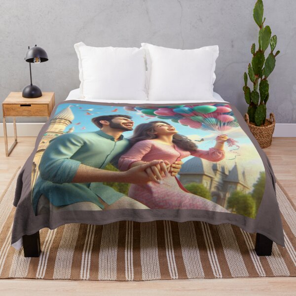 Item preview, Joyful Couple Releasing Balloons into the Sky designed and sold by choder61.