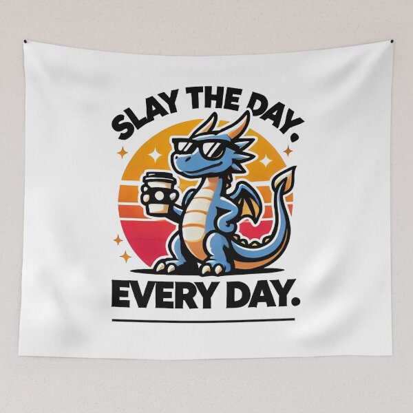 Item preview, Slay The Day  - Cartoon Dragon designed and sold by Feathers & Futhark.