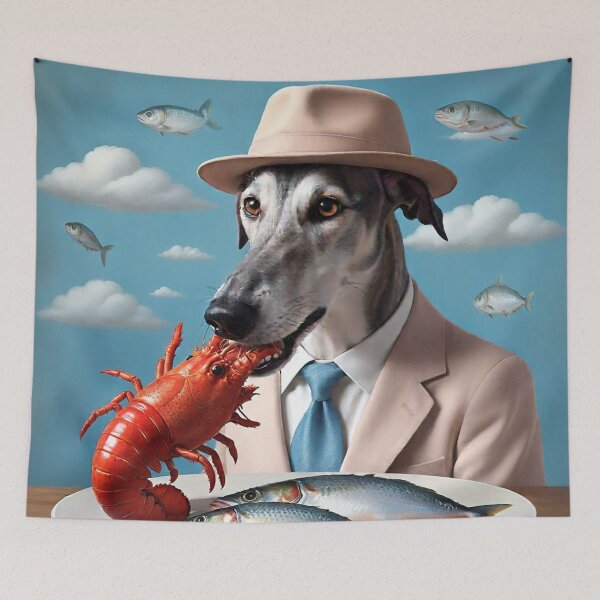 Item preview, Greyhound Having a Seafood Dinner designed and sold by vwcallais.