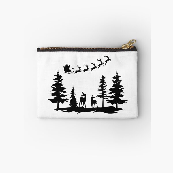 Item preview, Deer and Santa Claus Flying above the Forest designed and sold by MagnoliaLake.