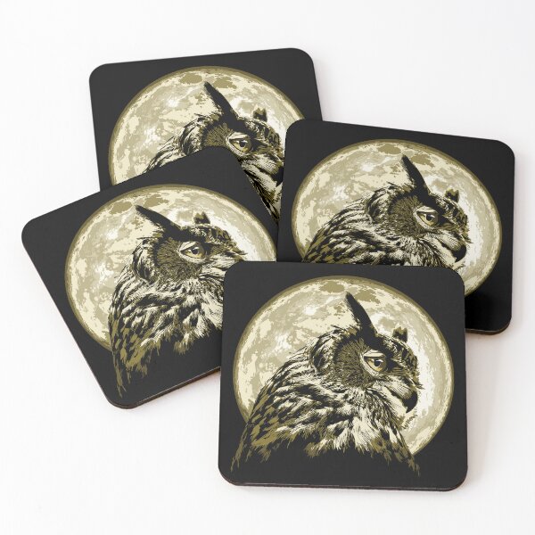 Item preview, Great Horned Owl with moon backdrop designed and sold by Glenn Mueller.