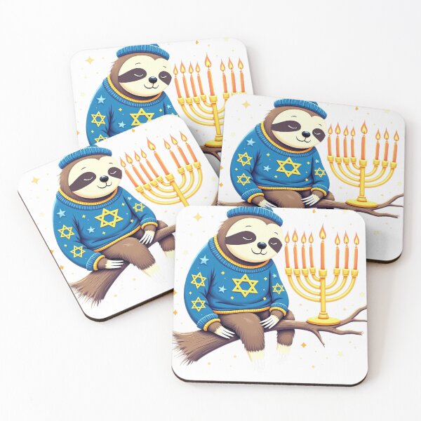 Item preview, Divertido pijama de perezoso para Hanukkah para dormir en Hanukkah designed and sold by yassinemouhadi.