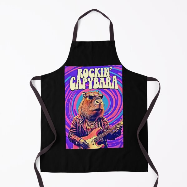 Item preview, Rockin' Capybara Retro Art Print designed and sold by Earth Nature Creations.