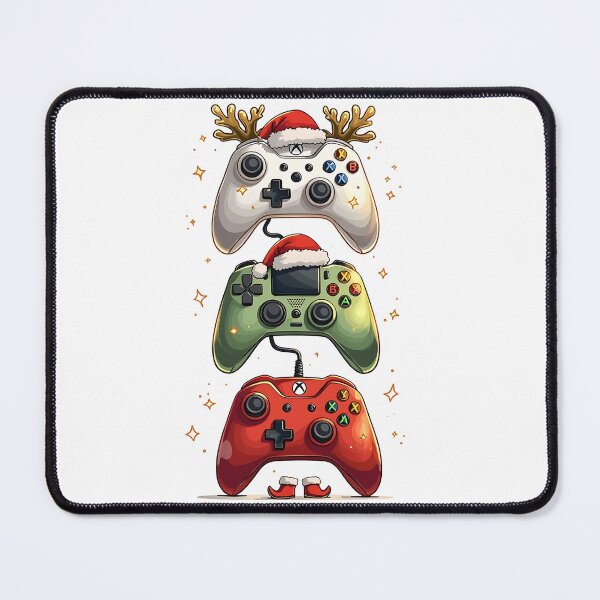Item preview, Three Festive Video Game Controllers with Christmas Hats - Perfect for Gamers designed and sold by Teez Haven.