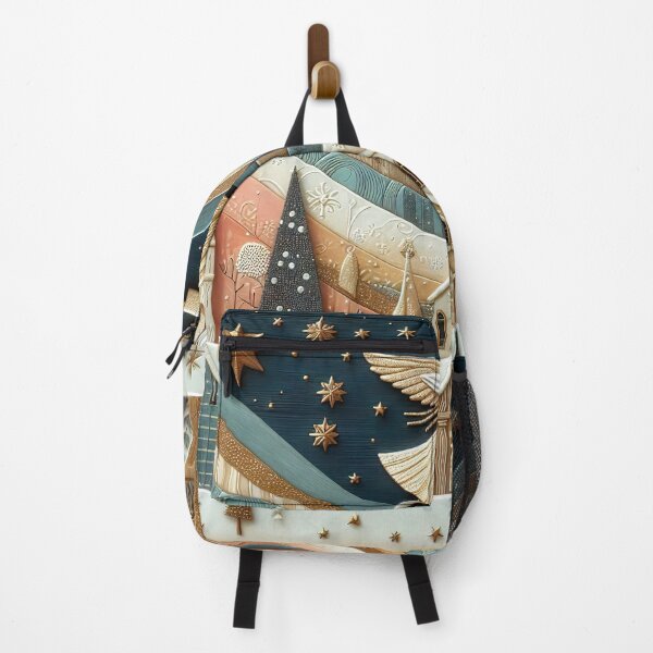 Item preview, Stylized angel over the winter Christmas city illustration designed and sold by 4Seasons.