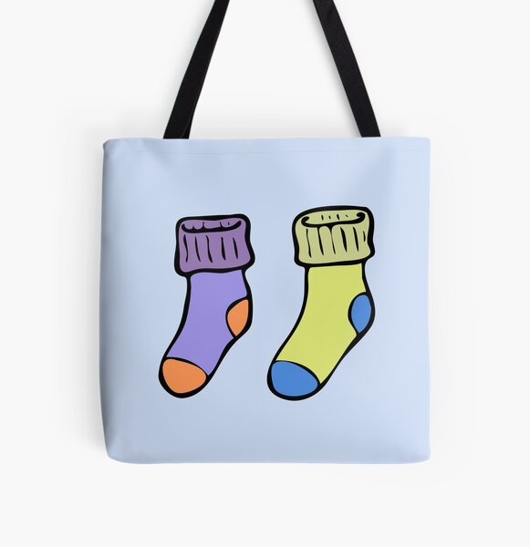 Colorful funky socks illustration All Over Print Tote Bag