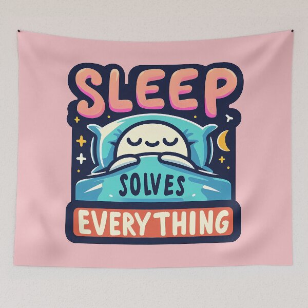 Item preview, Sleep Solves Everything, typography designed and sold by maxmaj.