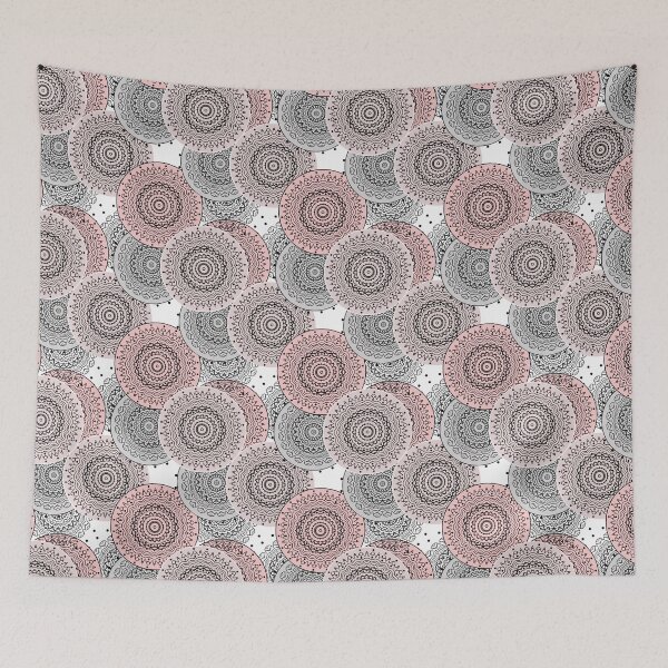Item preview, retro pattern blue and pink  elegant mandal designed and sold by fuzzyfox.