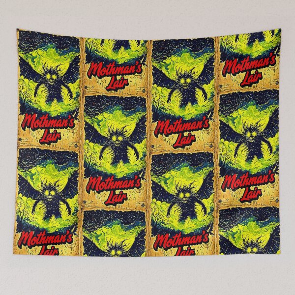 Item preview, Mothman’s Lair Funny Retro Art Print designed and sold by Earth Nature Creations.