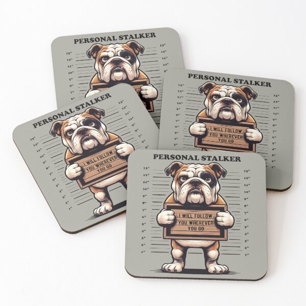Item preview, Bulldog Personal Stalker Doggo Mugshot Funny Cute designed and sold by d247.
