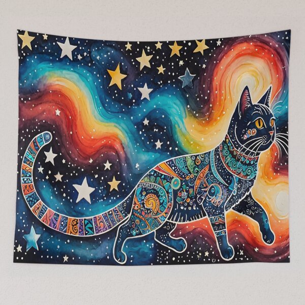 Item preview, Whimsical Space Cat designed and sold by artedamensagem.