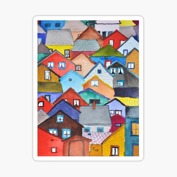 Quilt Houses Sticker