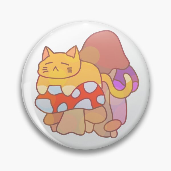 Item preview, Cat with Mushrooms Cute designed and sold by eggcatmaki.